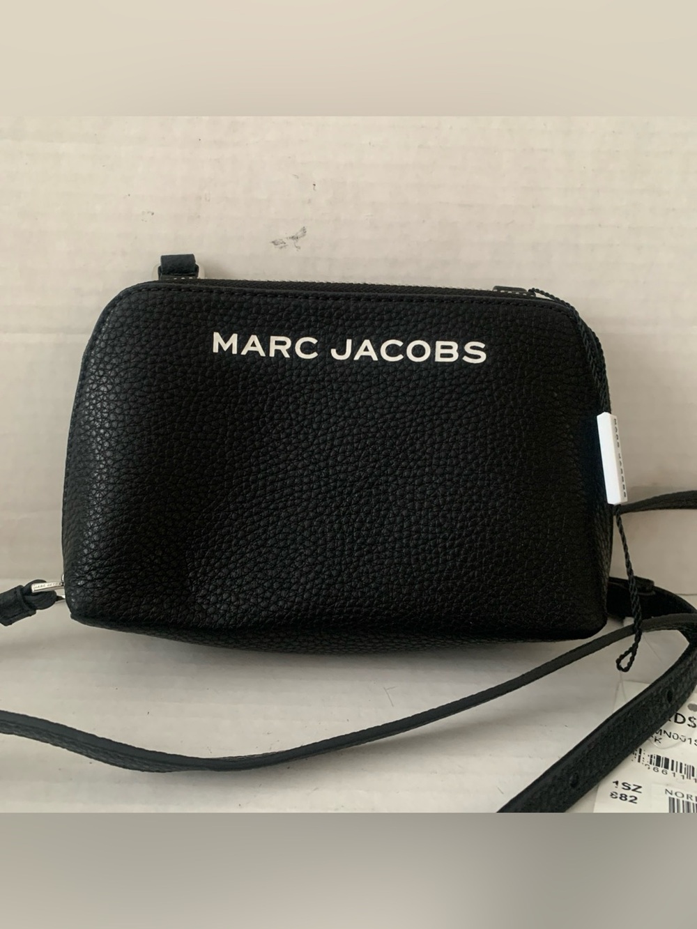 Marc Jacobs Pebbled Black Crossbody Bag with Zipper & Inner Pockets New